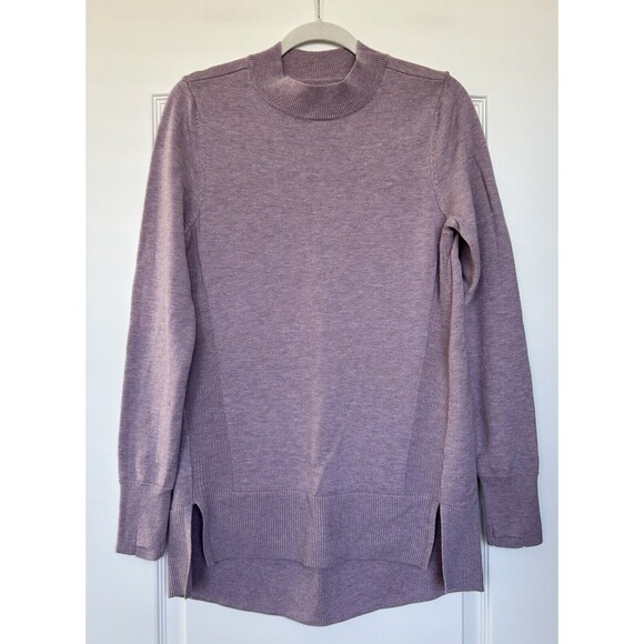 Duluth Trading Merino Wool Long Sleeve Lilac Pullover Tunic Sweater Size Small - Picture 1 of 10
